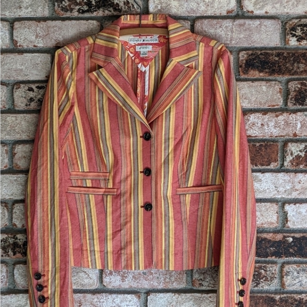 TOMMY HILFIGER 8 Jacket Stretch Blazer Palette 3 Pockets/Buttons 100% Cotton